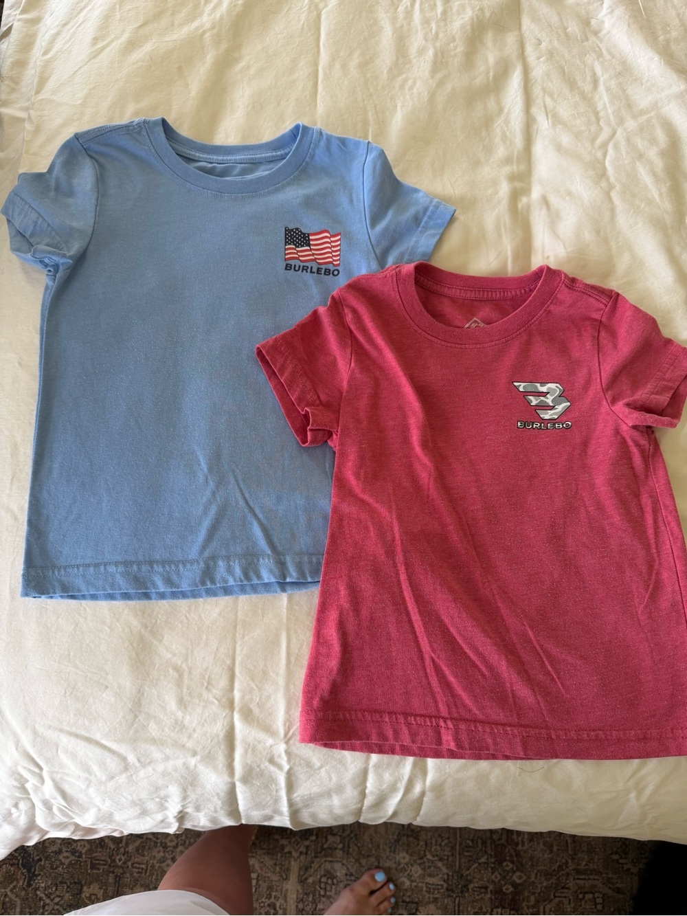 Burlebo Kids' Short Sleeve Tee BUNDLE - Blue & Red 4T